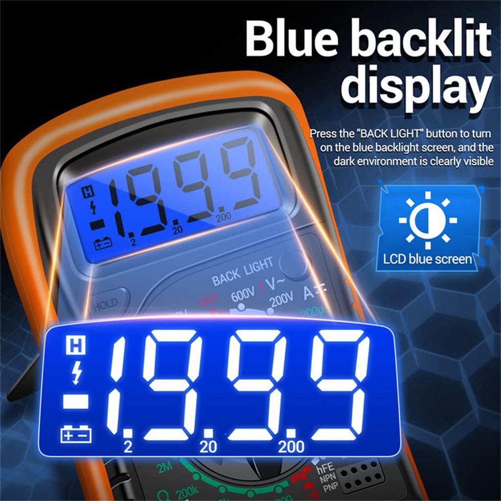 Digital Multimeter Portable High-Precision Digital Display Multimeter with Backlight Electrician Multifunction Meter
