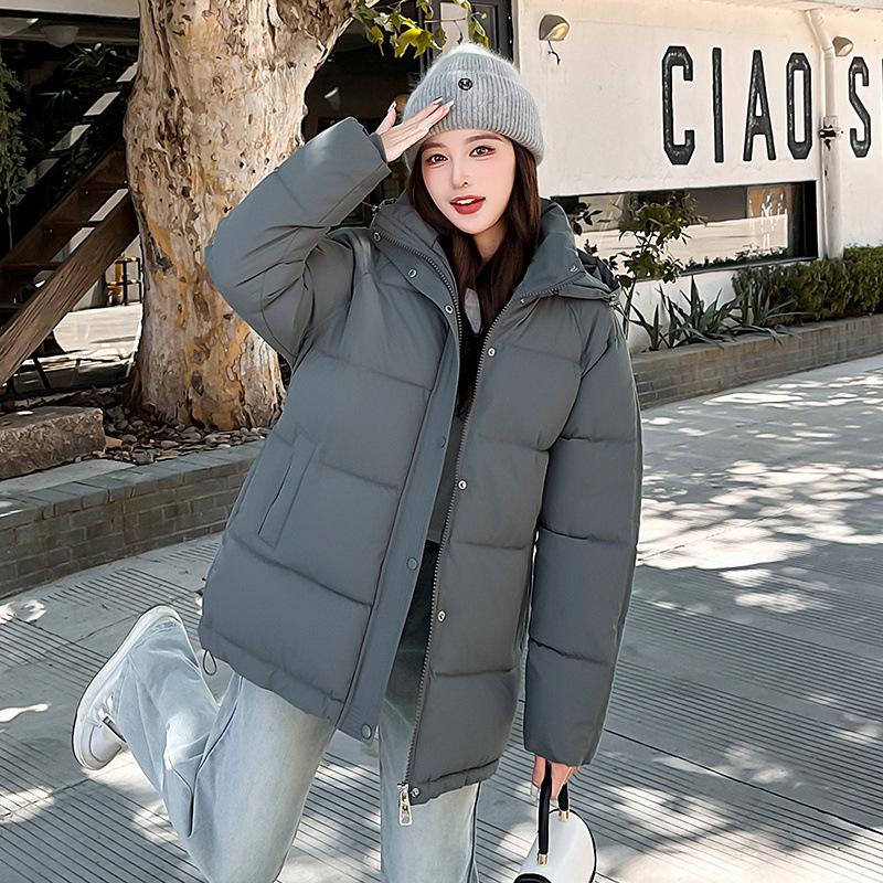 Wind belt down cotton clothes women's winter new fashion waist thin thickened sweet coat tide