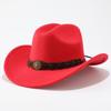 New Tibetan woolen top hat with rolled brim Western cowboy hat with rolled edge Felt hat European and American western cowboy hat