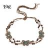 Braided Rope Waistband Bohemian Waist Belt for Women, Vintage Rhinestone Cord Handmade Ornament Chain, Adjustable Layered Belly Chain Dresses
