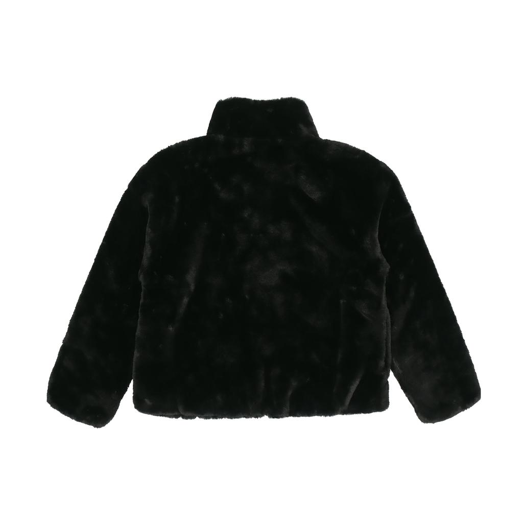 Nike Sportswear Swoosh Large Logo Fleece Collar Jacket For Spring Women Jackets Black CU6559-010