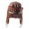 Unisex Winter PU Leather Aviator Hat With Ear Protection Warm Windproof Pilot Cap Cold Weather