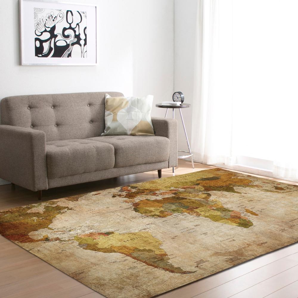 World Map Living Room Carpets Large Boys Bedroom Rug Kids Baby Play Rugs Kitchen Mat Memory Foam Home Decor Bathroom Floormat