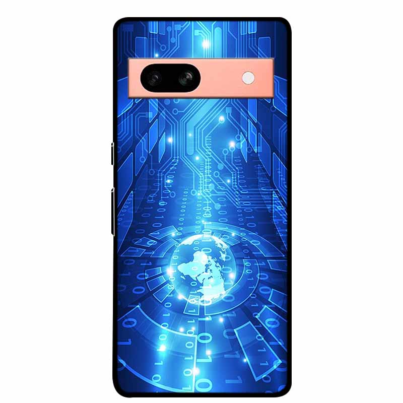 Per Google Pixel 7a 5G Custodia 6.1" Cover Fiori Bordo Nero Silicone TPU Morbida Cover Posteriore Per Google Pixel7a 2023 Custodia Telefono Fundas