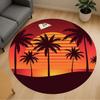 1pc Palm Trees Sunset Round Chair Mat Area Rug - Non-Slip, Floor Mat for Office, Bedroom, and Indoor Decor C1125340