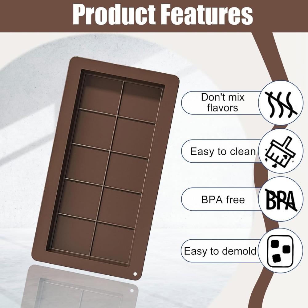 Silikonformen, Schokoladentablettformen, Spatel Antihaft-Silikon-Schokoladenformen, wiederverwendbare Formen, Haus Schokolade/Waffeln/Nüsse