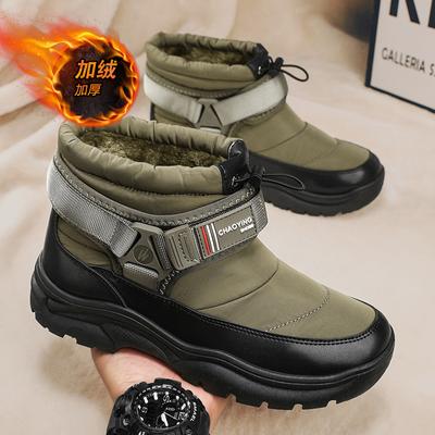 Mode Plus Samt Warme Schneestiefel Winter Textur Bequem und Kältefest Herrenstiefel Rutschfest Outdoor Lässige Stiefeletten