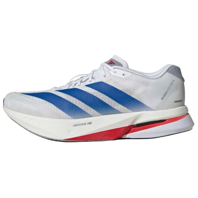 

Adidas Adizero Boston 13 Versatile Comfortable Supportive Low-Top Running Shoes Men sneaker White Blue Red JQ1668 40