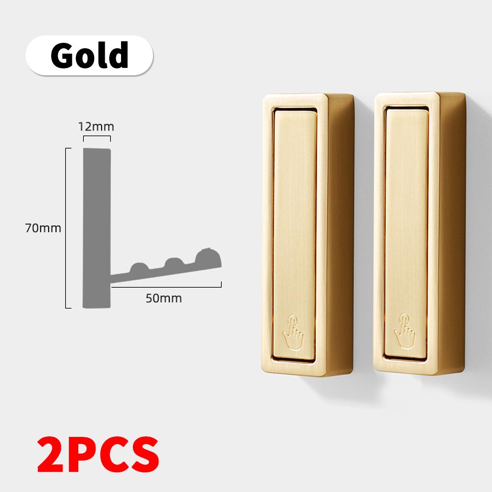 Folding Wall Hook Hidden Wall Mount Clothes Coat Rack Key Towel Bag Hanger Apartment Kitchen Bathroom Black Foldable Hook Organi