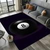 Grand Tapis de Sol Lavable avec Design Boule de Billard Noire 8, Tapis Antidérapant pour Canapé, Cuisine, Toilettes, Décoration de Salon