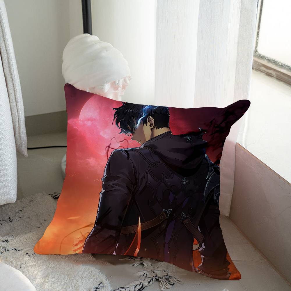 

Solo L-Leveling Cartoon Animation Pillowcase Toon Gift Cushion Cover Bedroom Home Sofa Chair Seat Decor Pillow Case 16x16Inch