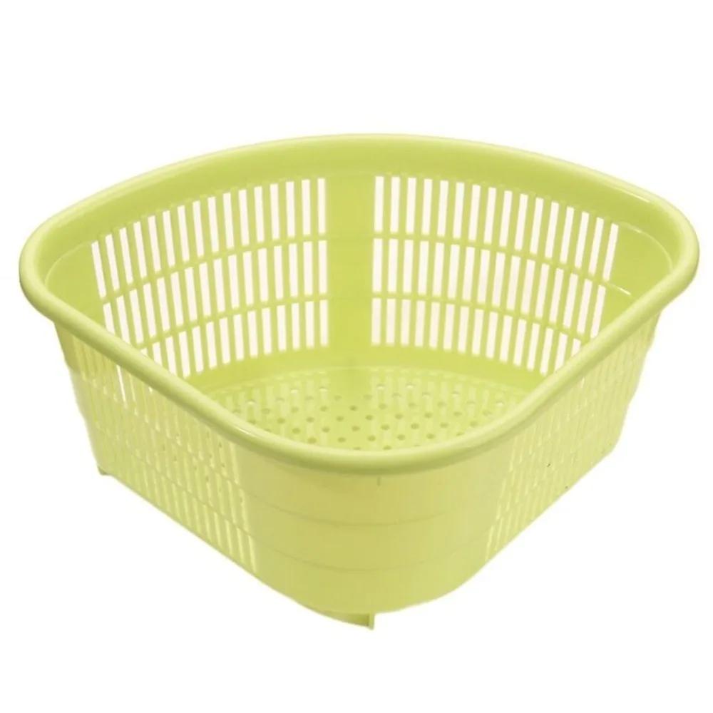 Contrasting Colors Drain Strainer Basket Kitchen Household Space Saving Triangular Sink Drain Basket Durable зелёный