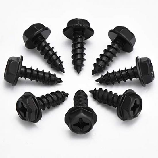 Boao 50 Pieces License Plate Screws Frame Screws License Plate Fasteners For Fastening, Frames And Covers