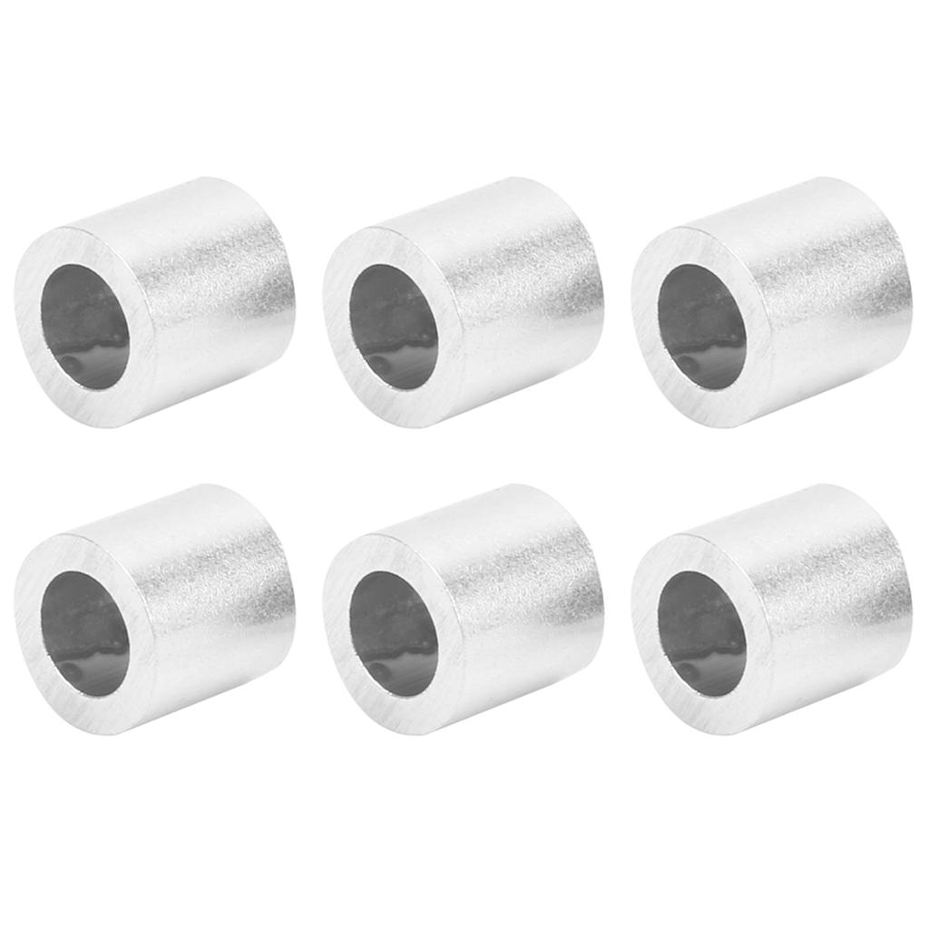 100Pcs Crimping Loop Sleeve Aluminum Round Hole M6 Steel Wire Rope Industrial Supplies