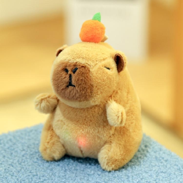 Soft Fabric Capybaras Plush Keychain with Music Box Cartoon Animal Character Backpack Charm Unique Accessory for Bag