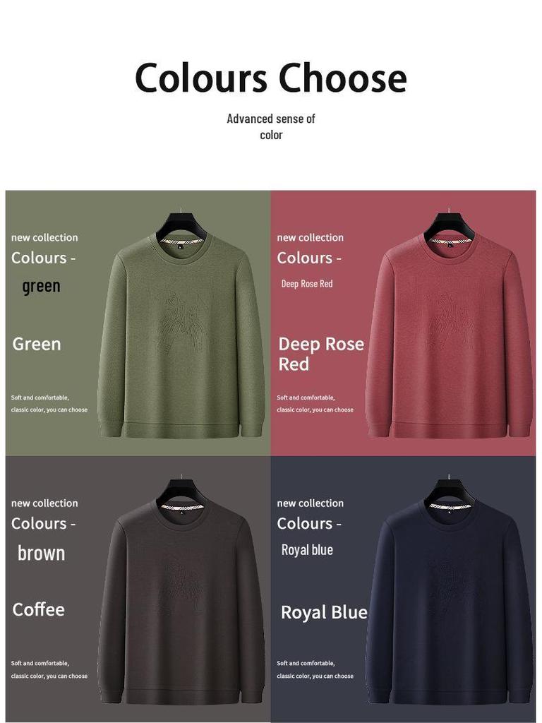 Sweatshirt épais à col rond pour homme Paisenlong 2025: Tendance Européenne & Américaine Automne/Hiver pour l'Âge Moyen à Avancé
