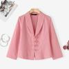 ZANZEA Women Turn Down Collar Solid Color Long Sleeve Elegant Blouse