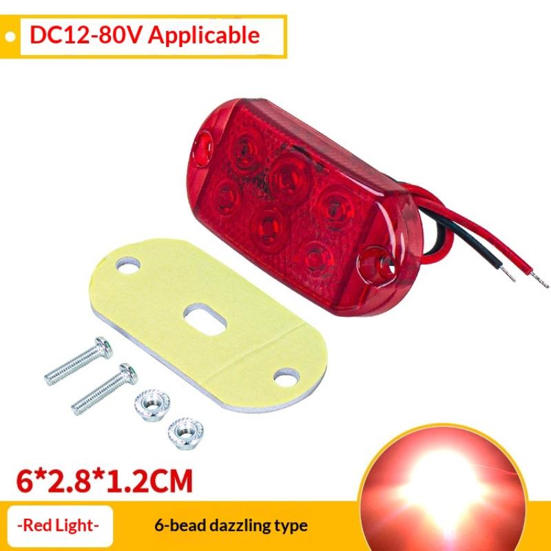 1 Set 12-80V Trailer Car Truck Signal Lamp Indicator Light 6Leds High-Brightness Waterproof Strobe Light Led Flash Warning Light