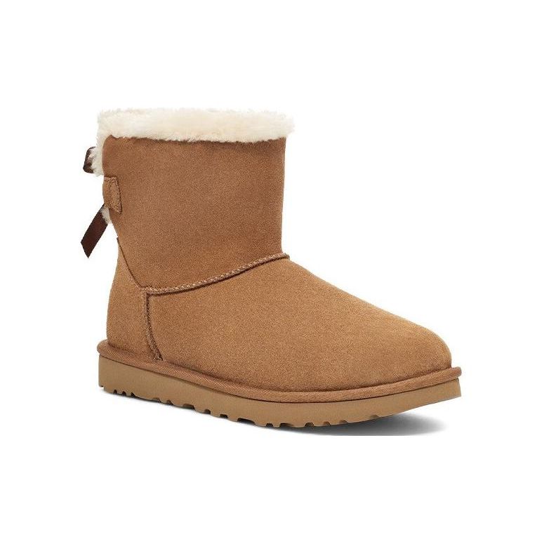 UGG Two-Layer Cowhide Round-Toe Short Snow Boots Women boots Chestnut 1153611-CHE