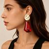 European & American Geometric Hammered Round Stud Earrings - Fashionable & High-End for Women