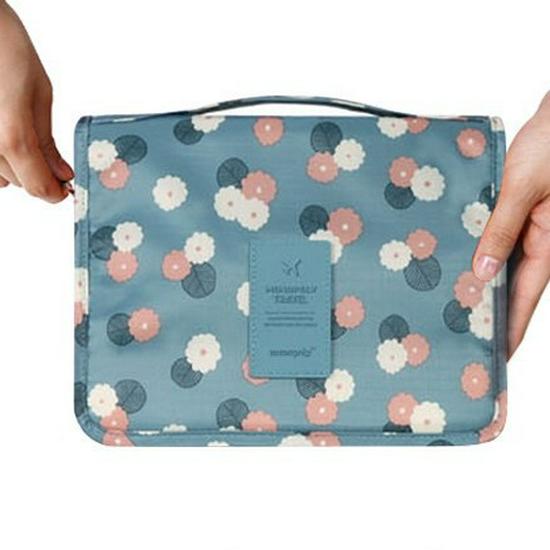 Foldable Hanging Travel Wash Bag & Makeup Organizer