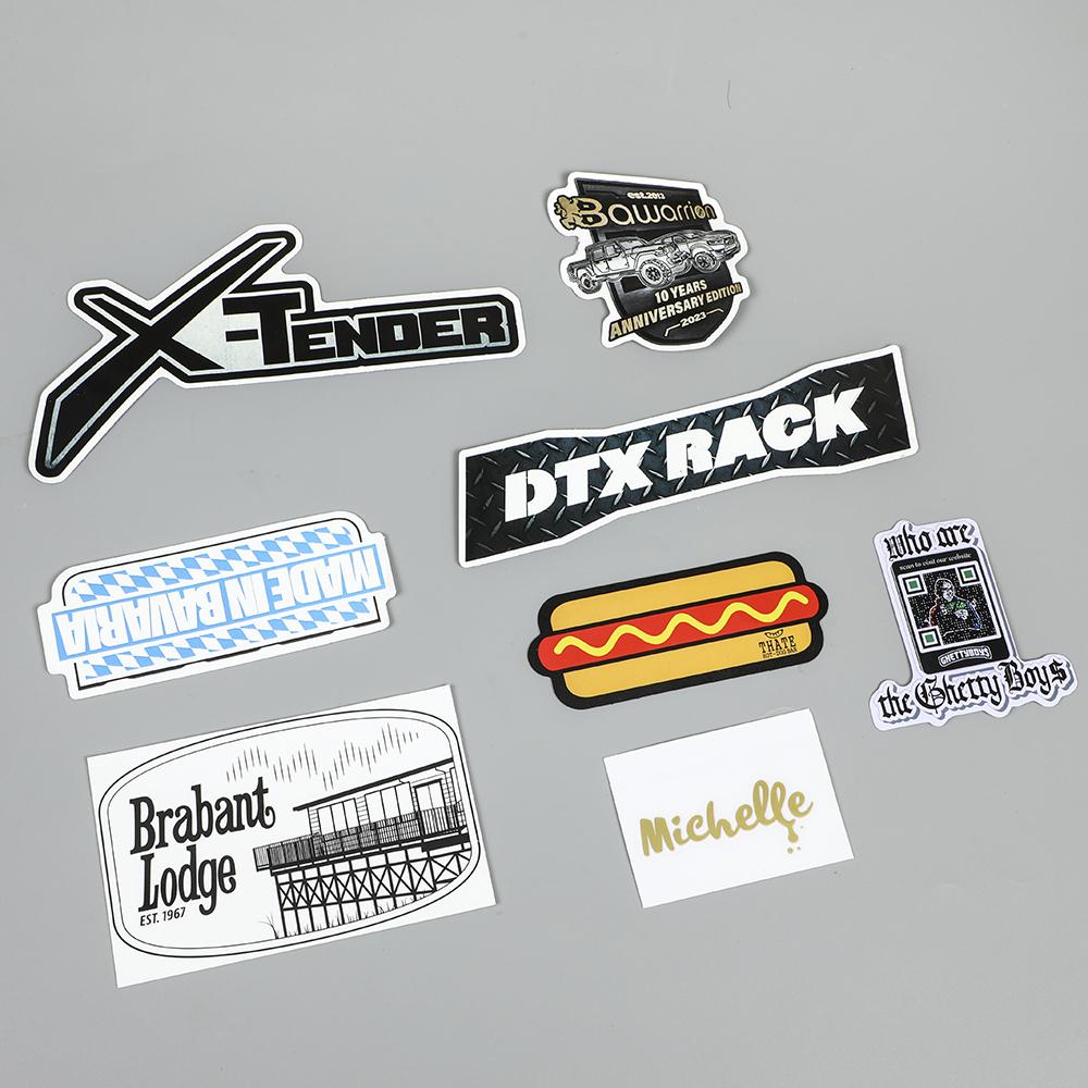 High Visibility clear Gold Foil Papers Stickers Transparent logo Label 1
