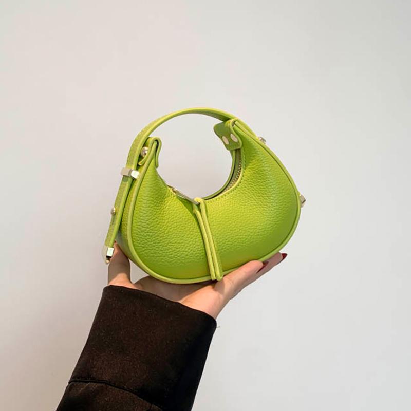 Hochwertige strukturierte Mini Halbmondtasche  Chic Vielseitig Weiches Leder Lippenstift Handtaschen Mädchen Niedliche Geldbörse