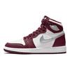 Air Jordan 1 Retro High OG GS Bordeaux Kids Sneakers Red White Metallic-Silver 575441-611