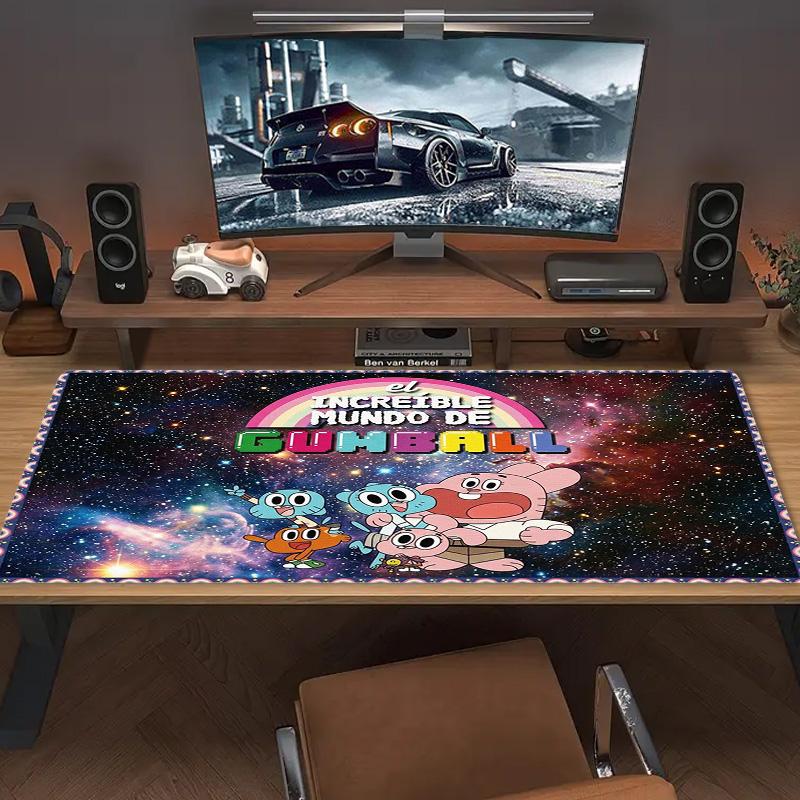 The Amazing World of Gumball Cartoon Color Mouse Pad Large Gaming Table Cushion Non-slip Laptop Tablet Big Mousepad XXL Mat Mini PC Playmat With Lock