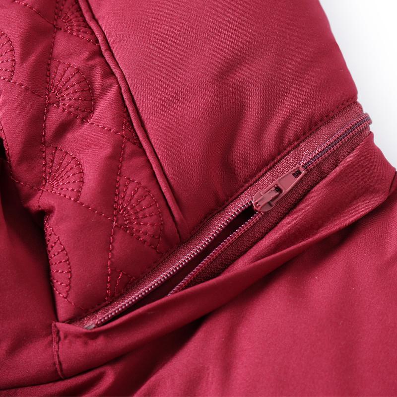 Middle Age Women Winter Down Coats Vintage Parkas Hooded Plus Size Elegant Thick Warm Down Jackets Woman Outerwears