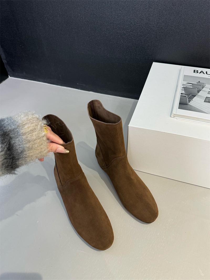 

Matte denim boots for autumn new style with inner height increase mid length boots western short boots for women 40