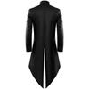 2023Wish New European and American Men's Formal Wear Medieval Retro Clothing Men's Mid-Length Punk Retro Tailcoat