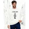 Men's Fishing Rules Graphic Casual Crewneck Sweatshirt, Plus Size.