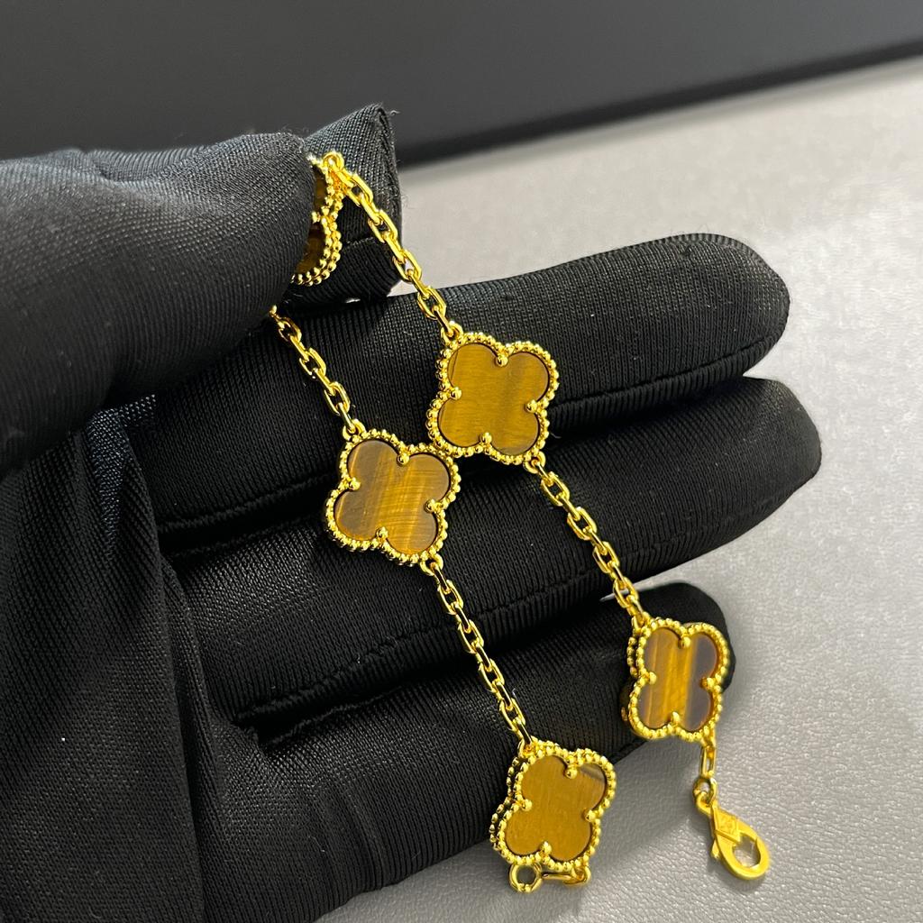 High-end Thin Flower Four-leaf Clover Five-flower Bracelet for Women, High-quality 18K Bracelet for Girlfriend's Birthday Gift