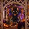 Lightweight Hanging Ornament Halloween Bat Cat Suncatcher, Stained Glass Style Acrylic Sun Catcher, Gothic Festival Atmosphere Display Black for Home