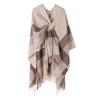 Fringed Cloak Ladies Fixed Strap-On Shawl Minimalist Scarf