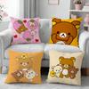 Cute Rilakkuma White Brown Bear Pillow Case Pattern Printed Pillowcase For Living Room Sofa Cushion Cover