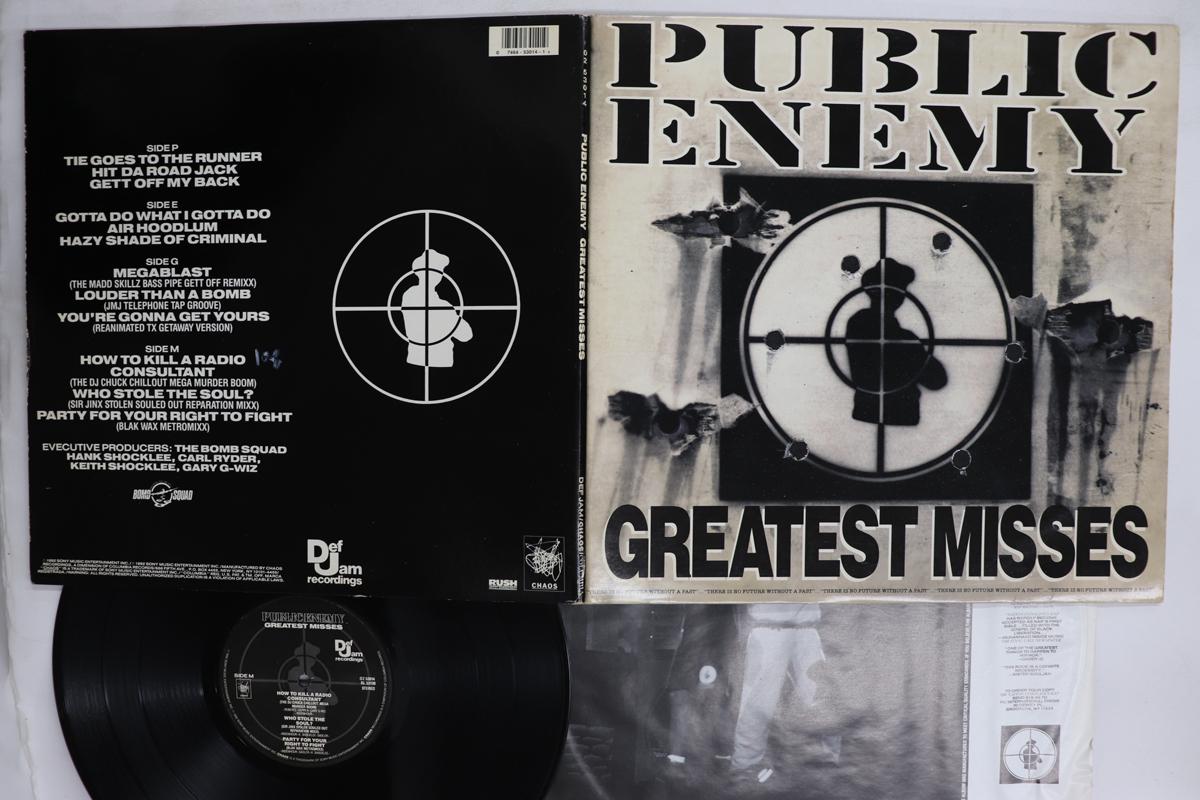 LP Record PUBLIC ENEMY Greatest Misses 0253014 DEF JAM 1992 US Rap HipHopRB Used