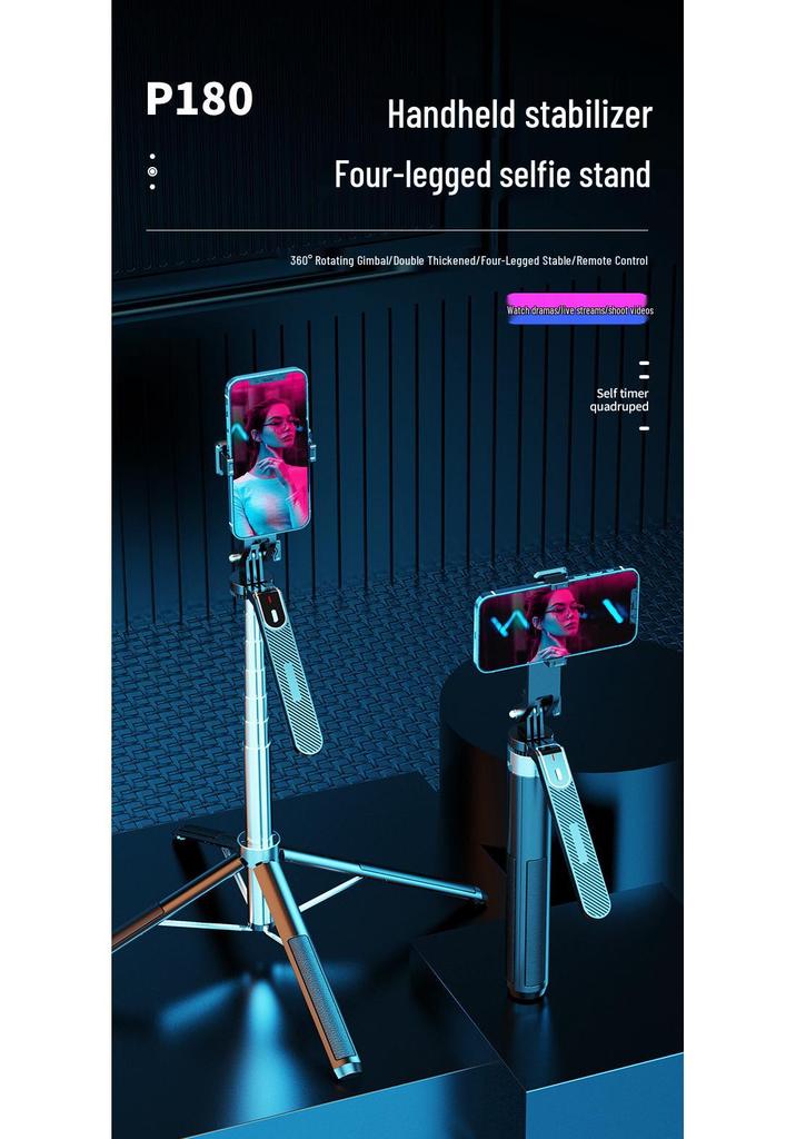 P180 Versatile Selfie Stick & Floor-standing Phone Holder with Bluetooth Remote Control