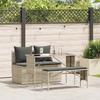 VidaXL 3pcs Garden Dining Set Light Grey Cushions Poly Rattan, Outdoor Dining Set, Furniture of 4104186