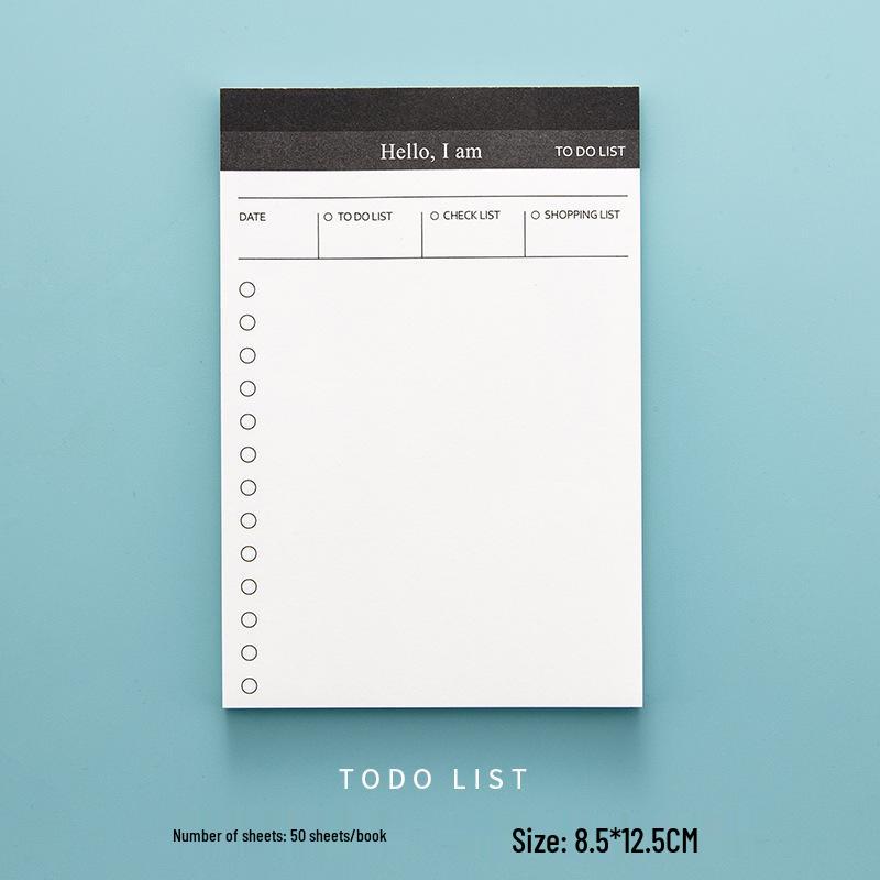 Minimalist Sticky Note Pad - Tearable Schedule Book for Office, Student, or Time Management Plans