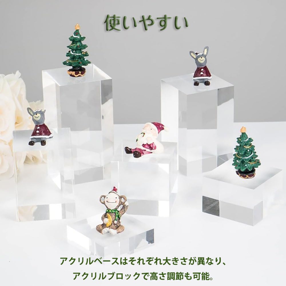 CHANJIF Akrylbas Figurdisplay 3 Helt för att Visa Akryl och Produkt Displayställ, Stativ, Stativ, Storlekar, Transparent, Figurer, Fotografering,