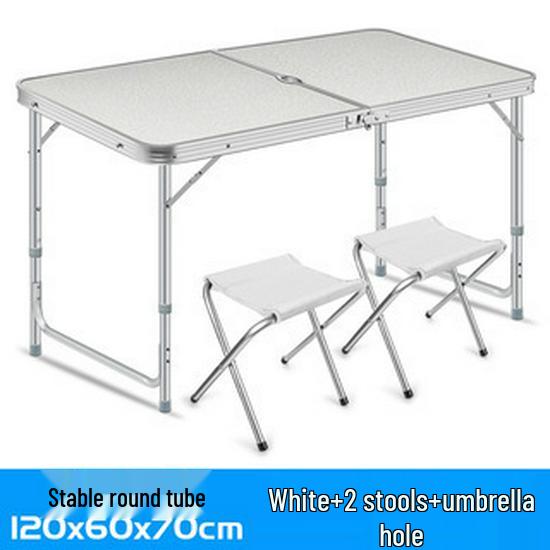 Portable Aluminum Alloy Folding Table and Chair Set for Outdoor Camping and Street Stalls