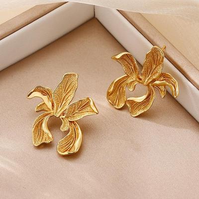1pair Vintage Iris Gorgeous Earrings for Women Couples Anniversary Birthday Party Jewelry Gift Accessories