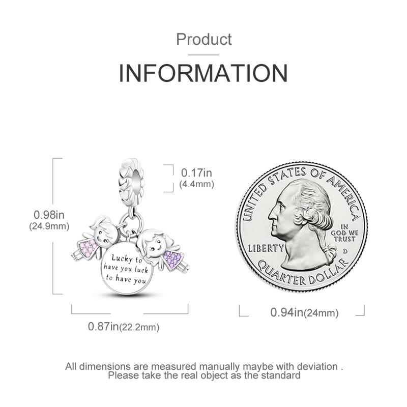 Copper Sisters Mother Family Relationships Series Charms Beads Fit Original Fine Bracelets Diy Jewelry Gift