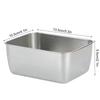 1PC Stainless Steel Food Storage Container Rectangle Dish with Cover Noodles Fruit Tray Lunch Box Thick Refrigerator Organizer