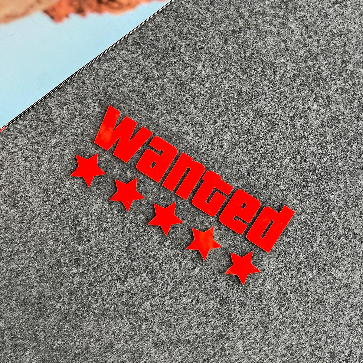

WANTED Motorcycle Sticker Vinyl Waterproof Decal Adaptable Motorcycle / Body / Helmet Motorcycle Decoration Accessories красный
