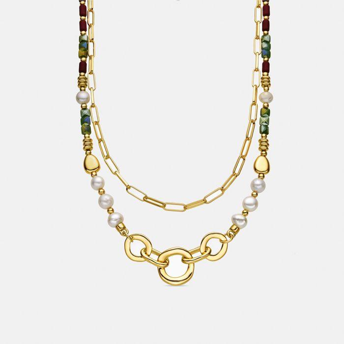 Collier Luxenter Avec Perle Blanche Finition or 18k - Kany