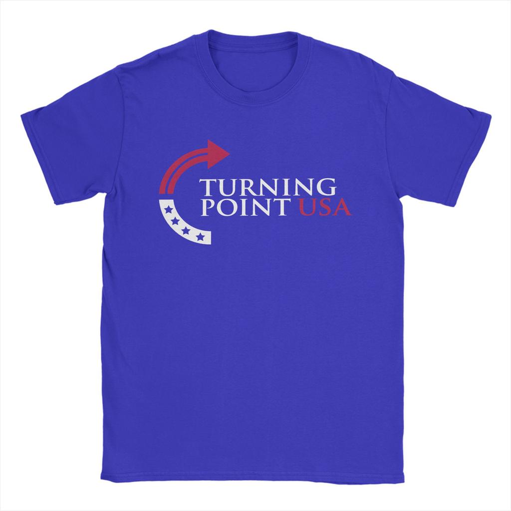 Charlie Kirk Turning Point USA T Shirts for Men Pure Cotton T-Shirt Crew Neck Rest In Peace Tees Short Sleeve Clothes Gift Idea