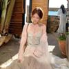 Women's V-Neck Knit Cardigan & A-Line Skirt Set